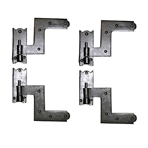 6 1/2' Wrought Iron Shutter Lift Off Pintle Hinges Reversible For Gates Doors And Shutters Mounting Screws Included Set Of 2 Pairs