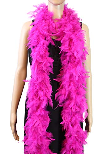 Over 18 Color- 40 Gram 72' Long, Turkey Chandelle Feather Boa, Dancing Wedding Crafting Party Dress Up, Halloween Costume Decoration (hot Pink Color)