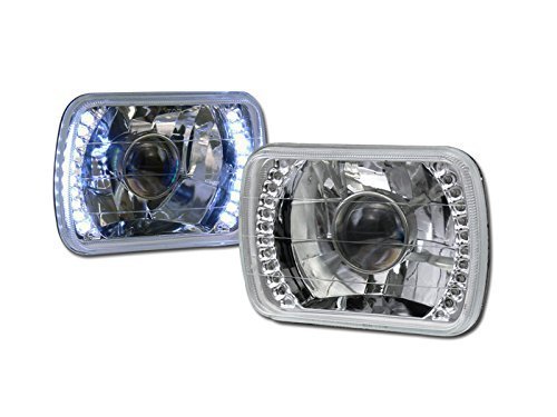 HS Power Universal 7X6 Chrome DRL White LED Sealed Beam Projector Head Lights Lamp for H6052, H6054 & H6014