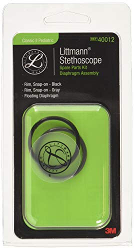 3M Littmann Stethoscope Spare Parts Kit, Classic II Pediatric Diaphragm Assembly, 40012,Black