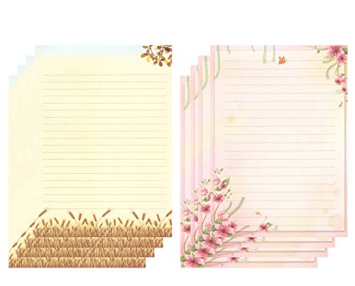 IMagicoo 50 Cute Design Writing Stationery Lined Paper Pad Letter Set, 2 Different Style (Style-1)