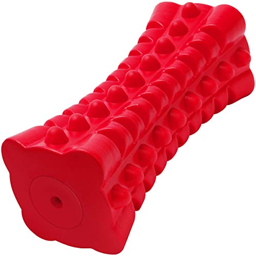 VANFINE Dog Squeaky Toys Almost Indestructible Tough Durable Dog Toys Dog chew Toys for Large Dogs Aggressive chewers Stick Toys Puppy Chew Toys with Non-Toxic Natural Rubber (6.5inch-Cube, Red)