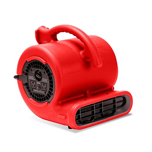 B-Air VP-25 1/4 HP 900 CFM Air Mover for Water Damage Restoration Equipment Carpet Dryer Floor Blower Fan Home and Plumbing Use, Red