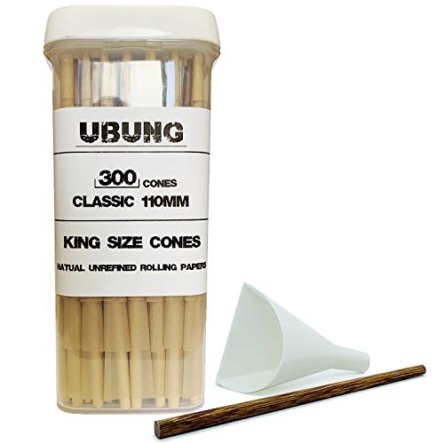 UBUNG - 300 Pack - Cone roll Papers King Size Packed in Sealed cans - Equipped with Cone Loader, Packing bar and 4 Doob Tubes