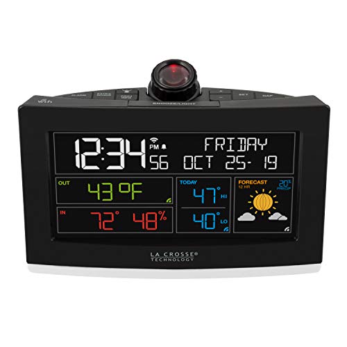 La Crosse Technology C82929-INT WiFi Projection Alarm Clock with AccuWeather Forecast