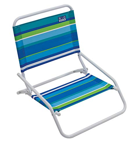 RIO Beach Wave 1-Position Beach Folding Sand Chair - Ocean Stripes