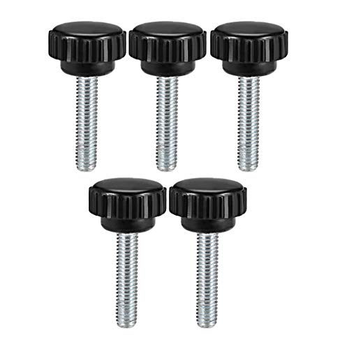uxcell M6 x 30mm Male Thread Knurled Clamping Knobs Grip Thumb Screw on Type 5 Pcs