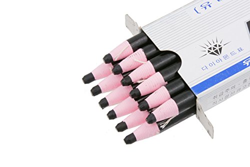 Diamond Peel-Off China Markers/Grease Pencils for Glass, Cellophane, Vinyl, Metal, Etc. (12 Pencils) (Black)