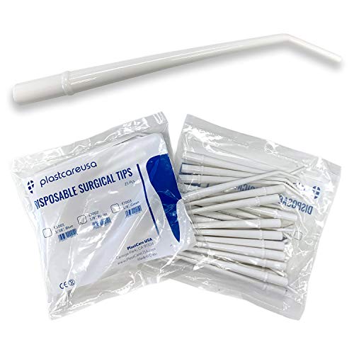 100 Dental Surgical Aspirator White Suction Tips, 1/8 Inch Diameter, 4 Bags of 25 Tips