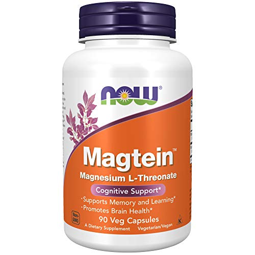 NOW Supplements, Magtein™ with patented form of Magnesium (Mg), Cognitive Support*, 90 Veg Capsules