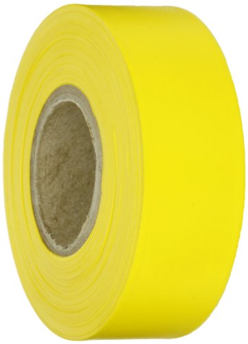 Brady Yellow Flagging Tape for Boundaries and Hazardous Areas - Non-Adhesive Tape, 1.188' Width, 300' Length (Pack of 1) - 58347