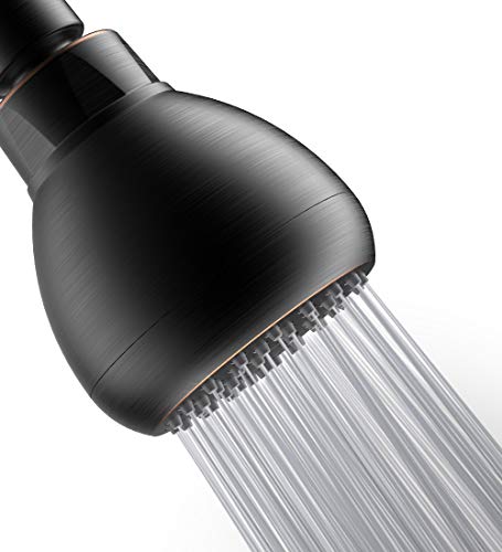High Pressure Shower Head - 3 Inch Anti-clog Anti-leak Showerhead - Adjustable Metal Swivel Ball Joint with Filter - Ultimate Shower Experience Even at Low Water Flow and Pressure (Oil-Rubbed Bronze)