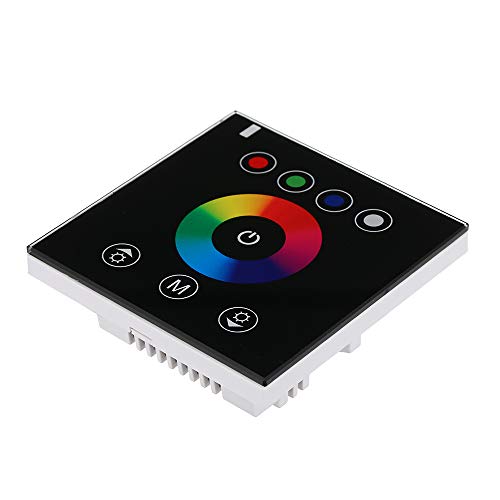 LED Glass Touch Panel RGBW Dimmer Controller Wall Mounted Color Adjuster DC12V-24V for Hotel Home Club Decoration