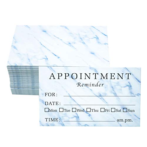 RXBC2011 Appointment Reminder Cards Marble Blue Pack of 100 for Dental Doctor Barber Salon Restaurant Small Business