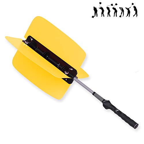 HOW TRUE Golf Power Resistance Trainer Golf Swing Trainer Golf Power Swing Fan, Yellow