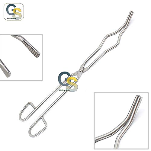 G.S Nickel Plated Steel Crucible Tongs, 200mm/8” Length，Lab Crucible Tongs Best Quality