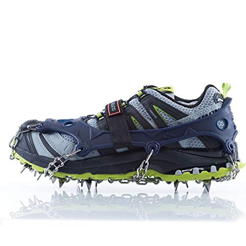 Hillsound Trail Crampon Ultra - Ice Traction Device/Crampons, 18 Stainless Steel Spikes, 2 Year Warranty (Blue, Small)