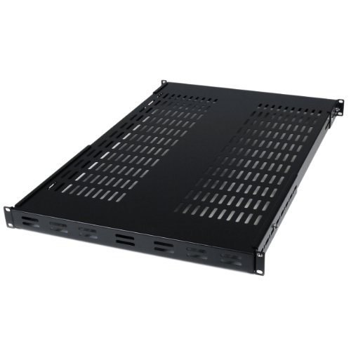 StarTech.com 1U Adjustable Vented Server Rack Mount Shelf - 175lbs - 19.5 to 38in Deep Universal Tray for 19' AV/ Network Equipment Rack (ADJSHELF)