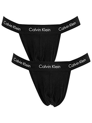Calvin Klein Men's 2 Pack Thongs, Black, L