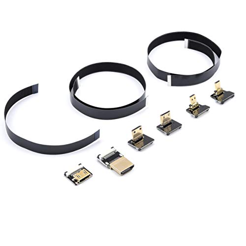 FPVKing FPV HDMI Flat Ribbon Cable with Standard, Mini and Micro Connectors Bundle Set for Multicopter Aerial Photography