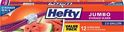 Hefty Slider Food Storage Bags, 2.5 Gal, 12 Ct