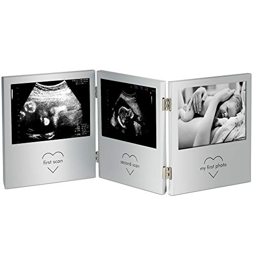 VonHaus Triple Sonogram Picture Frame for Keepsake Ultrasound Pregnancy Scan Images and Baby Photos - The Perfect Gift Idea for Expecting Parents