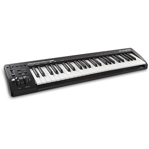 M-Audio Keystation 49 MK3 | Compact Semi Weighted 49 Key MIDI Keyboard Controller with Assignable Controls, Pitch / Modulation Wheels and Software Production Suite included USB Powered