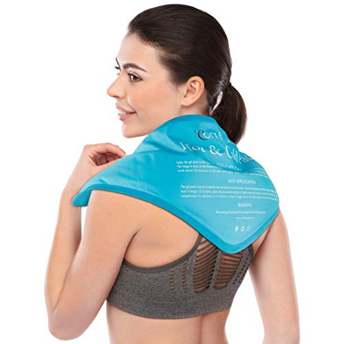 Reusable Neck Gel Ice Pack, Comfytemp Cold Pack Compress for Neck and Shoulder, Flexible Hot and Cold Therapy Wrap for Swelling, Injuries, Pain Relief, Bruises, Sprains, Inflammation - 23'x8'x5'