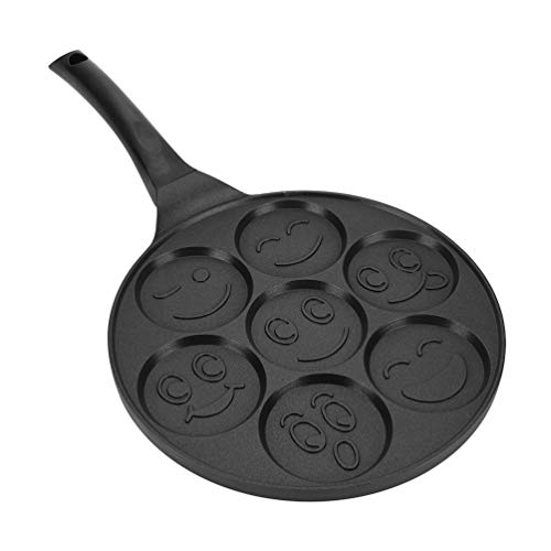 Emoji Smiley Face Pancake Pan, Ejoyway Nonstick Pancake Griddle with 7 Unique Funny Flapjack Faces Grill Pan Crepe Pancake Mold Mini Pancake Maker
