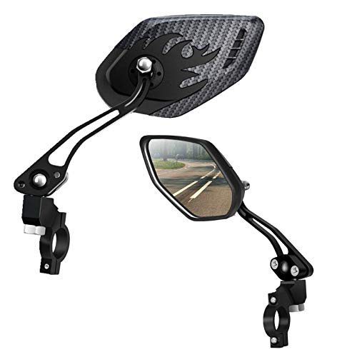 LX LERMX Bike Mirrors ( Two PCS ), Bar End Mountain Bicycle Mirrors Adjustable Bike Glass Mirror Rotatable Safe Rearview for Bicycle Electric Bike Cycling