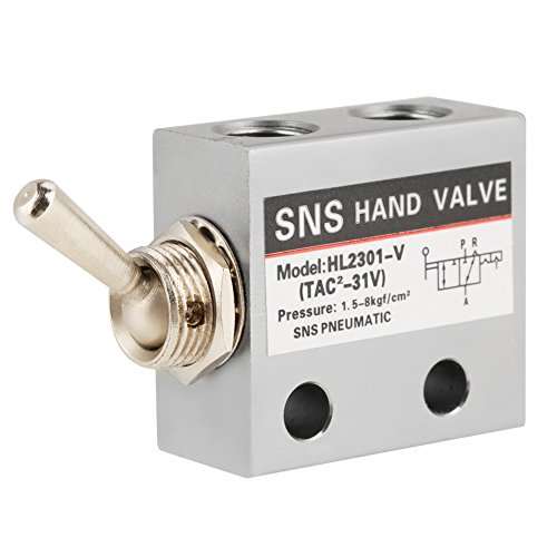 SNS Pneumatic 3 Position 2 Port Toggle Switch Pneumatic Mechanical Valve HL2301 Pressure 0-8kgf/cm²