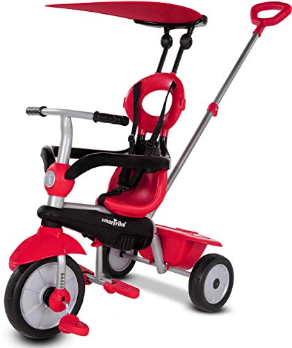 smarTrike Zoom Toddler Tricycle for 1,2,3 Year Olds - 4 in 1 Multi-Stage Trike, Red