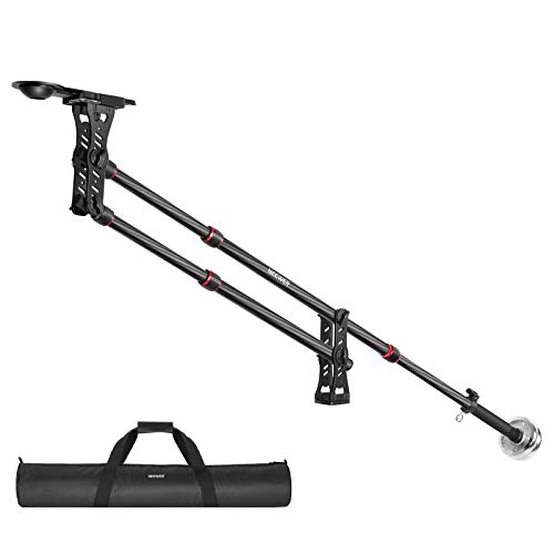 Neewer 75.7 inches/ 200Centimeters Carbon Fiber Jib Arm Camera Crane with 1/4 and 3/8-inch Quick Shoe Plate, Counter Weight for DSLR Video Cameras，Load up to 8 Kilograms/17.6 Pounds