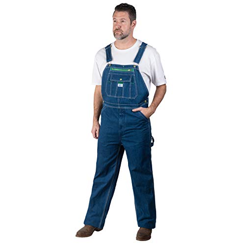 Liberty mens Stonewashed Denim Bib overalls and coveralls workwear apparel, Stonewashed Blue (Sw9), 40W x 32L US