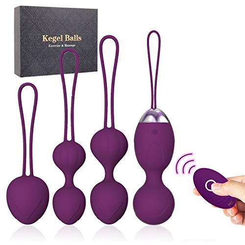 Kegel Balls for Women Tightening, Ben Wa Kegel Exercise Balls for Bladder Control & Pelvic Floor Strengthening Device, 5 in 1 Kegel Exercise Weights Training Set, 100% Advanced Silicone Purple