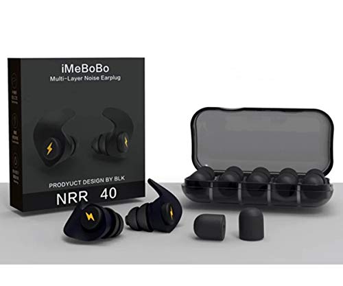 （New Generation）Noise Reduction Ear Plugs for Sleeping,40dB Highest NRR,Anti-Noise Earplugs Noise Cancelling Ear Plugs for Sleeping Racing Shooting Traveling Device,snoring, (Black)