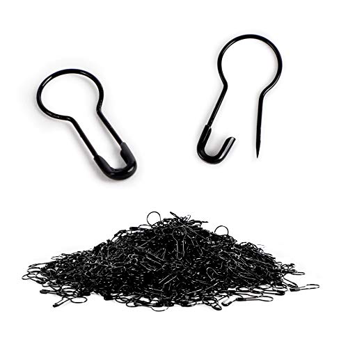 Black Metal Bulb Safety Pins for Clothing (0.87 in, 1000 Pack)