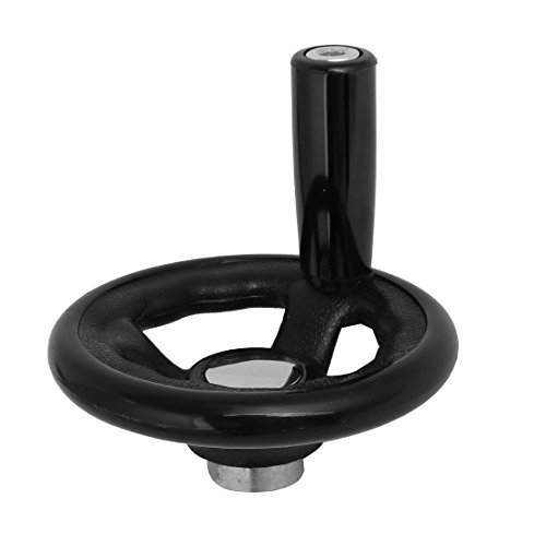 uxcell 4-inch Diameter Plastic Round Hand Wheel W Revolving Handle