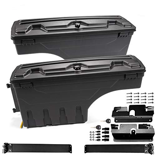 Compatible For Chevy Silverado GMC Sierra 1500 2500 3500 2007-2018 Lockable Storage Box Case Truck Bed Toolbox Set of Left Driver & Right Passenger Side