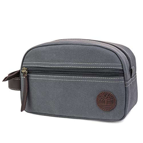 Timberland Men's Toiletry Bag Canvas Travel Kit Organizer, Charcoal, One Size