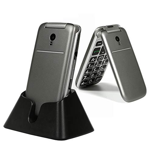 artfone 3G Unlocked Senior Flip Cell Phone,Senior Phone with Charging Dock for The Elderly, Unlocked Mobile Phone(Compatibility Nationwide on AT&T or Any Other Carrier That use AT&T Network)