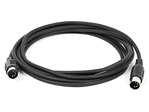 Monoprice MIDI Cable - 10 Feet - Black with Keyed 5-pin DIN Connector, Molded Connector Shells