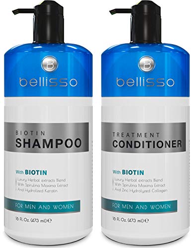Biotin Shampoo and Conditioner for Hair Growth | Thickening Anti Hair Loss Shampoo Treatment | Regrowth Shampoo & Conditioner for Dry Normal Oily & Color Treated Hair