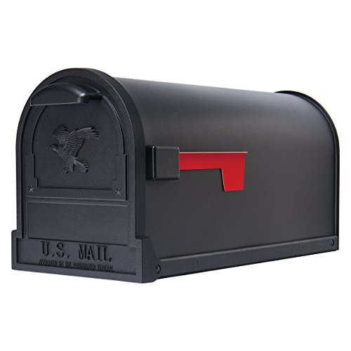 Gibraltar Mailboxes Arlington Large Capacity Galvanized Steel Textured Black, Post-Mount Mailbox, AR15B000