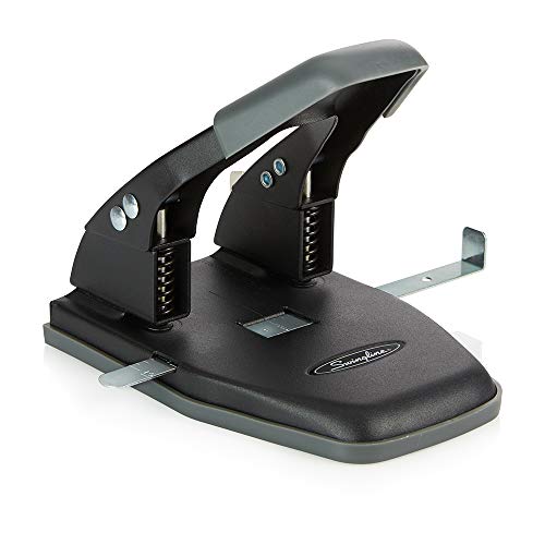 Swingline 2 Hole Punch, Comfort Handle Two Hole Puncher, 28 Sheet Punch Capacity, 50% Easier, Black (74050)