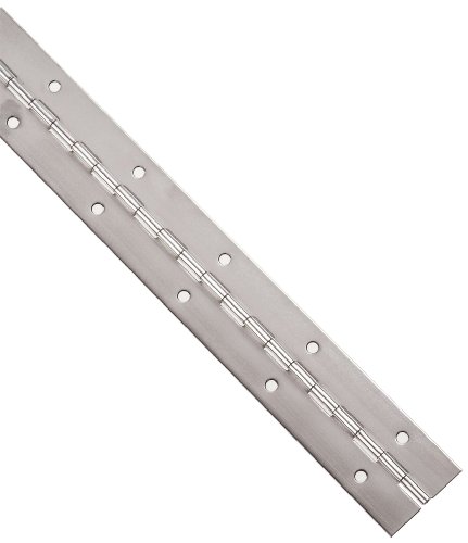 Stainless Steel 304 Continuous Hinge with Holes, Unfinished, 0.06' Leaf Thickness, 2' Open Width, 1/8' Pin Diameter, 1/2' Knuckle Length, 6' Long (Pack of 1)