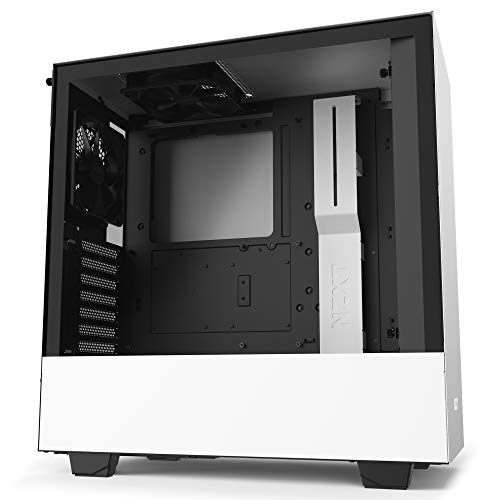 NZXT H510 - CA-H510B-W1 - Compact ATX Mid-Tower PC Gaming Case - Front I/O USB Type-C Port - Tempered Glass Side Panel - Cable Management System - Water-Cooling Ready - White/Black
