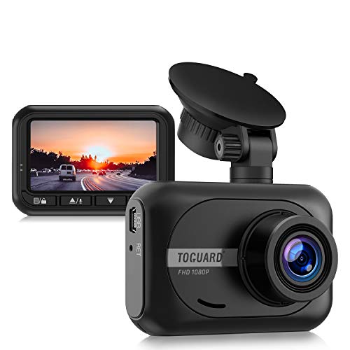 TOGUARD Mini Dash Cam 1080P Full HD Car Camera, 2.45 inch 170° Wide Angle Dash Camera for Cars Driving Recorder with WDR Parking Monitor G-Sensor and Loop Recording