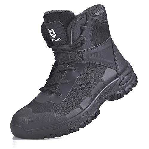 SUADEX Steel Toe Work Boots for Men Indestructible Composite Toe Hard Hiking Safety Boots