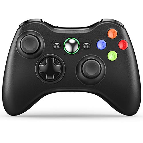 Wireless Controller for Xbox 360, VOYEE Enhanced Controller with Upgraded Joystick for Microsoft Xbox 360/ Slim/PC Windows 10 8 7 (Black)